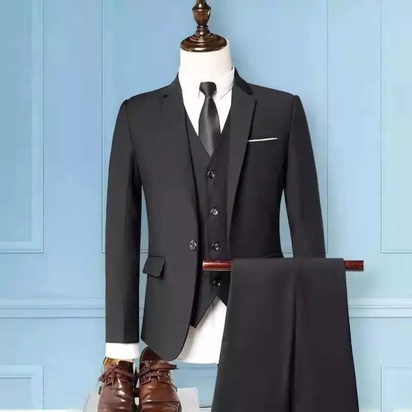 Korean Style Slim Fit 3-Piece Suit