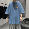 Waffle-Knit Loose Fit Half-Sleeve Tee