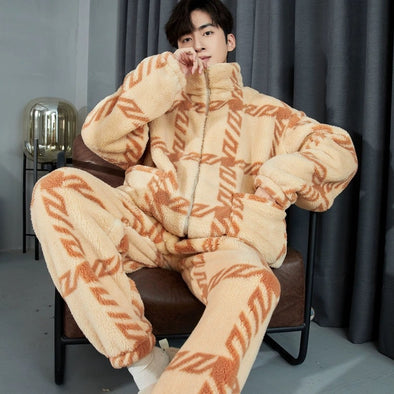 Thick Winter Zipper Pajamas