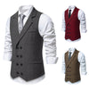 Retro Herringbone Tweed Vest