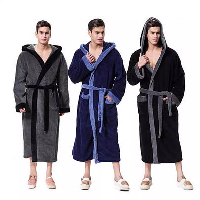 Colorblock Hooded Bathrobe