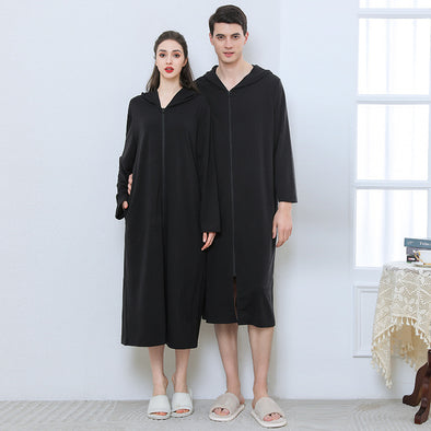 Couple’s Lightweight Hooded Zipper Robe